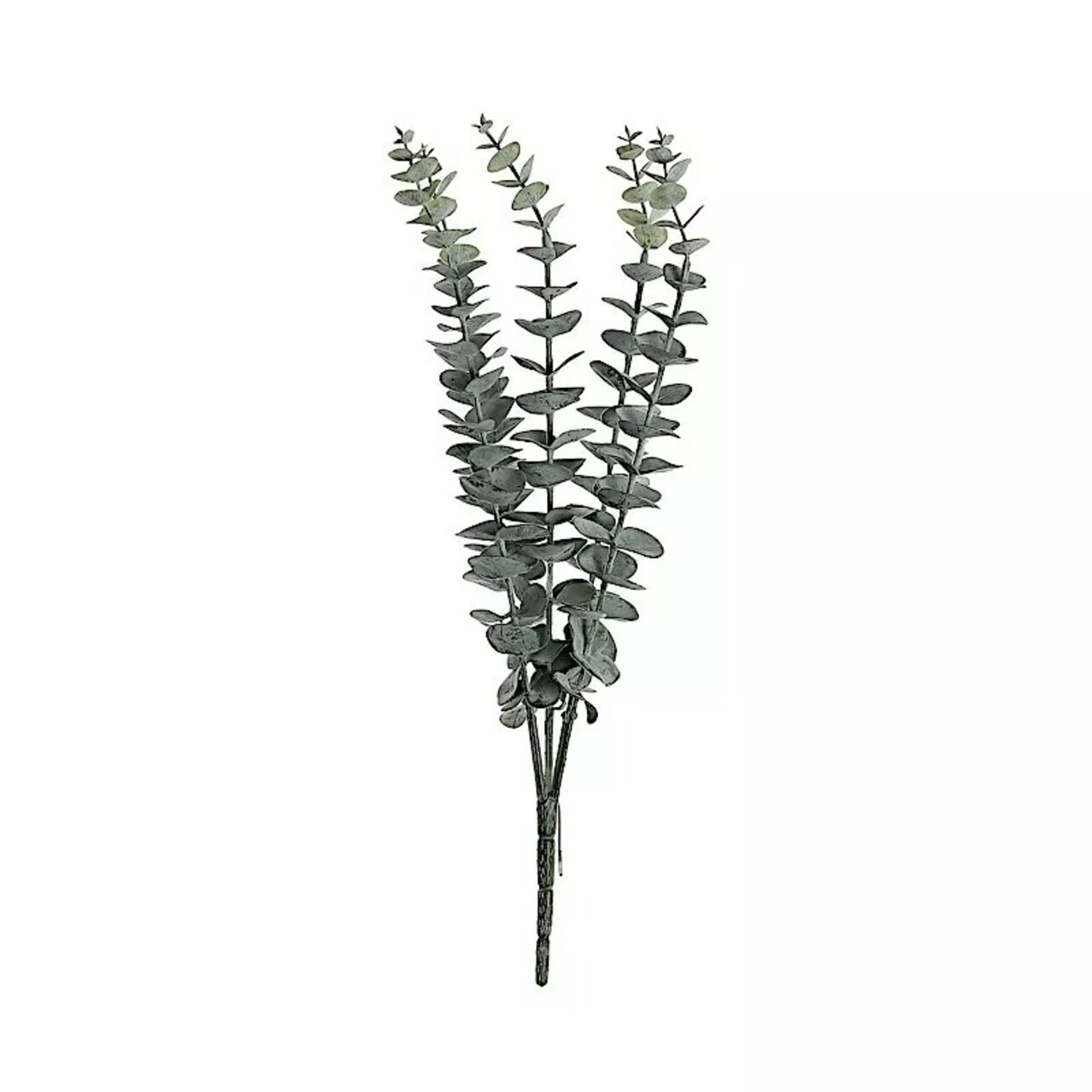 6 Frosted Green Artificial Eucalyptus 17" Bushes Faux Greenery Sprays Party Home